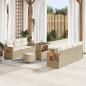 Preview: ARDEBO.de - Gartensofa-set 10 stk. Beige Poly-Rattan