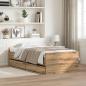 Preview: ARDEBO.de - Bettrahmen Artisan-Eiche 90 x 200 cm Massives Kiefernholz