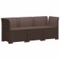 Preview: ARDEBO.de - 3-Sitzer Garten Sofa Rattan Look PP Braun