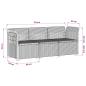 Preview: 3-Sitzer Garten Sofa Rattan Look PP Braun