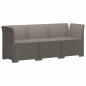 Preview: ARDEBO.de - 3-Sitzer Garten Sofa Rattan Look PP Hellgrau