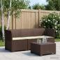 Preview: ARDEBO.de - 3-Sitzer Garten Sofa mit Kissen Rattan-Look PP Braun
