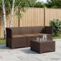 Preview: ARDEBO.de - 3-Sitzer Garten Sofa mit Kissen Rattan-Look PP Braun