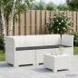Preview: ARDEBO.de - 3-Sitzer Garten Sofa mit Kissen Rattan-Look PP Weiß