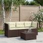 Preview: ARDEBO.de - 3-Sitzer Garten Sofa mit Kissen Rattan-Look PP Braun