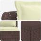 Preview: 3-Sitzer Garten Sofa mit Kissen Rattan-Look PP Braun