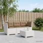 Preview: ARDEBO.de - 3-Sitzer Garten Sofa mit Kissen Rattan-Look PP Weiß