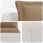 Preview: 3-Sitzer Garten Sofa mit Kissen Rattan-Look PP Weiß