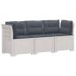 Preview: ARDEBO.de - 3-Sitzer Garten Sofa mit Kissen Rattan-Look PP Weiß