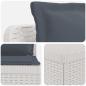 Preview: 3-Sitzer Garten Sofa mit Kissen Rattan-Look PP Weiß