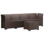 Preview: 4-Sitzer Gartensofa Rattan Look PP Braun