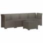 Preview: ARDEBO.de - 4-Sitzer Gartensofa Rattan Look PP Hellgrau