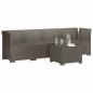Preview: 4-Sitzer Gartensofa Rattan Look PP Hellgrau