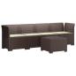 Preview: 4-Sitzer Gartensofa mit Kissen Rattan Look PP Braun