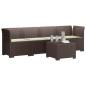 Preview: 4-Sitzer Gartensofa mit Kissen Rattan Look PP Braun