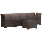 Preview: 4-Sitzer Gartensofa mit Kissen Rattan Look PP Braun