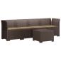 Preview: 4-Sitzer Gartensofa mit Kissen Rattan Look PP Braun
