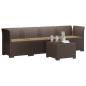 Preview: 4-Sitzer Gartensofa mit Kissen Rattan Look PP Braun
