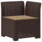 Preview: 4-Sitzer Gartensofa mit Kissen Rattan Look PP Braun