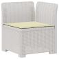 Preview: 4-Sitzer Gartensofa mit Kissen Rattan Look PP Weiß
