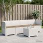 Preview: ARDEBO.de - 4-Sitzer Gartensofa mit Kissen Rattan Look PP Weiß