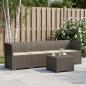 Preview: ARDEBO.de - 4-Sitzer Gartensofa mit Kissen Rattan Look PP Hellgrau