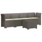 Preview: 4-Sitzer Gartensofa mit Kissen Rattan Look PP Hellgrau