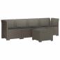 Preview: 4-Sitzer Gartensofa mit Kissen Rattan Look PP Hellgrau