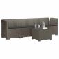 Preview: 4-Sitzer Gartensofa mit Kissen Rattan Look PP Hellgrau