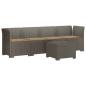 Preview: 4-Sitzer Gartensofa mit Kissen Rattan Look PP Hellgrau