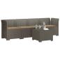 Preview: 4-Sitzer Gartensofa mit Kissen Rattan Look PP Hellgrau