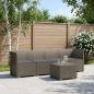 Preview: ARDEBO.de - 4-Sitzer Gartensofa mit Kissen Rattan Look PP Hellgrau