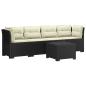 Preview: 4-Sitzer Gartensofa mit Kissen Rattan Look PP Anthrazit