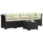Preview: 4-Sitzer Gartensofa mit Kissen Rattan Look PP Anthrazit