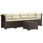 Preview: 4-Sitzer Gartensofa mit Kissen Rattan Look PP Braun