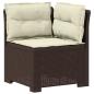 Preview: 4-Sitzer Gartensofa mit Kissen Rattan Look PP Braun