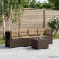 Preview: ARDEBO.de - 4-Sitzer Gartensofa mit Kissen Rattan Look PP Braun