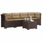 Preview: 4-Sitzer Gartensofa mit Kissen Rattan Look PP Braun