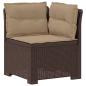 Preview: 4-Sitzer Gartensofa mit Kissen Rattan Look PP Braun
