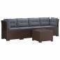 Preview: 4-Sitzer Gartensofa mit Kissen Rattan Look PP Braun