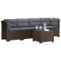 Preview: 4-Sitzer Gartensofa mit Kissen Rattan Look PP Braun