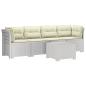 Preview: 4-Sitzer Gartensofa mit Kissen Rattan Look PP Weiß