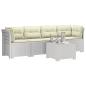 Preview: 4-Sitzer Gartensofa mit Kissen Rattan Look PP Weiß