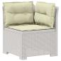 Preview: 4-Sitzer Gartensofa mit Kissen Rattan Look PP Weiß