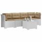 Preview: 4-Sitzer Gartensofa mit Kissen Rattan Look PP Weiß