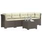 Preview: 4-Sitzer Gartensofa mit Kissen Rattan Look PP Hellgrau