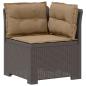 Preview: 4-Sitzer Gartensofa mit Kissen Rattan Look PP Hellgrau