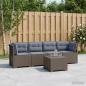 Preview: ARDEBO.de - 4-Sitzer Gartensofa mit Kissen Rattan Look PP Hellgrau