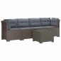 Preview: 4-Sitzer Gartensofa mit Kissen Rattan Look PP Hellgrau
