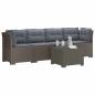 Preview: 4-Sitzer Gartensofa mit Kissen Rattan Look PP Hellgrau